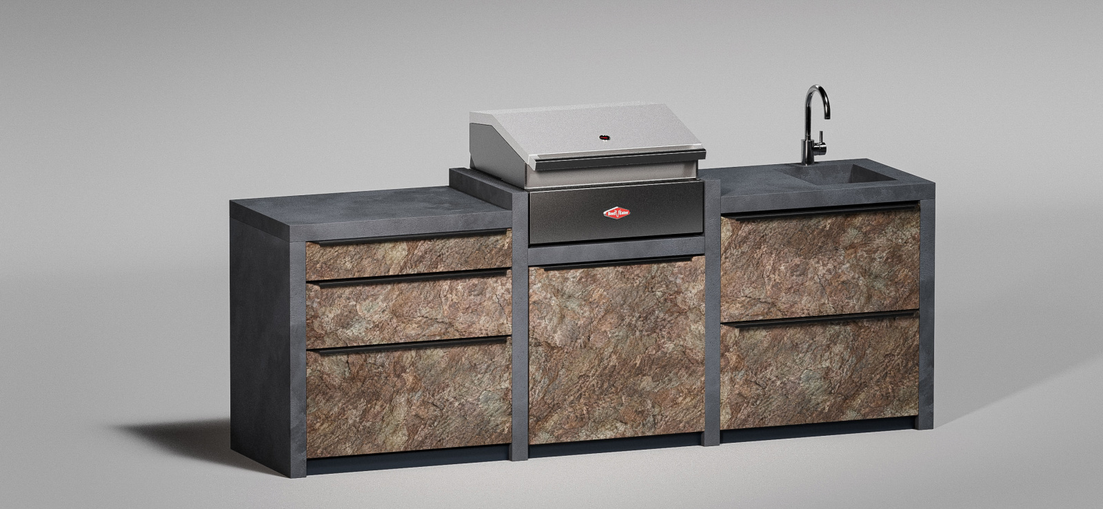 Křemen Multi Cooper + antracit beton